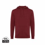 Sweatshirts unisexes durables couleur rouge bordeaux en 50% recyclé et 50% organiquede la marque iqoniq