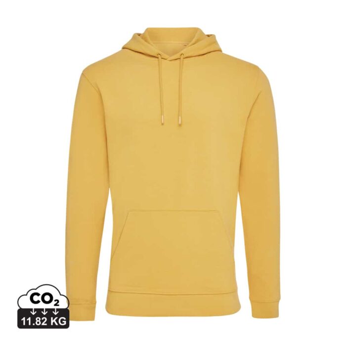 Sweatshirts unisexes durables couleur ochre yellow en 50% recyclé et 50% organiquede la marque iqoniq