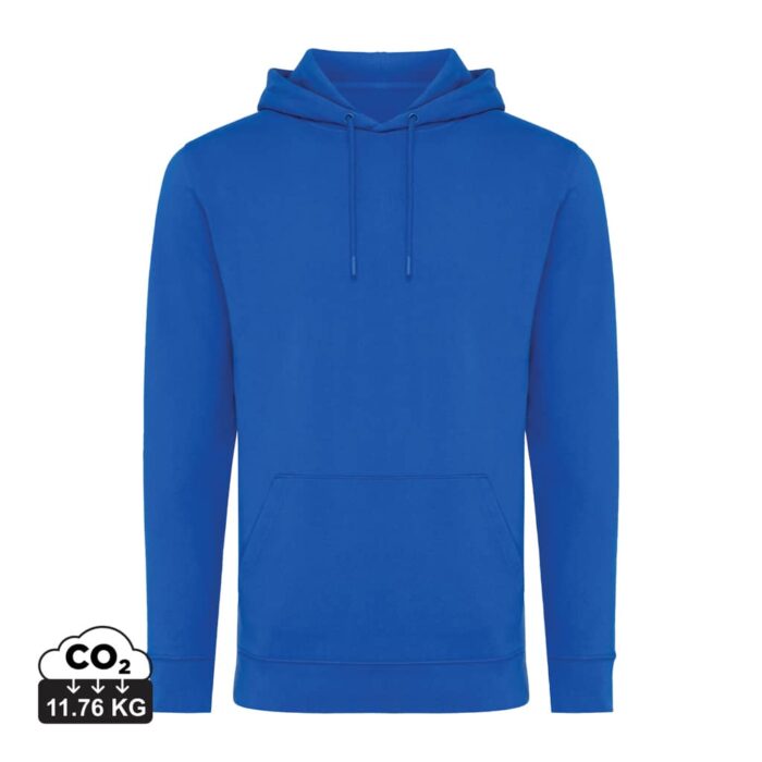 Sweatshirts unisexes durables couleur bleu royal en 50% recyclé et 50% organiquede la marque iqoniq