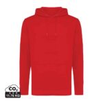 Sweatshirts unisexes durables couleur rouge en 50% recyclé et 50% organiquede la marque iqoniq
