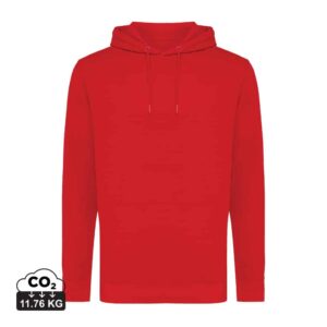 Sweatshirts unisexes durables couleur rouge en 50% recyclé et 50% organiquede la marque iqoniq