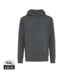 Sweatshirts unisexes durables couleur heather anthracite en 50% recyclé et 50% organiquede la marque iqoniq