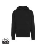 Sweatshirts unisexes durables couleur noir en 50% recyclé et 50% organiquede la marque iqoniq