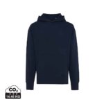 Sweatshirts unisexes durables couleur bleu marine en 50% recyclé et 50% organiquede la marque iqoniq