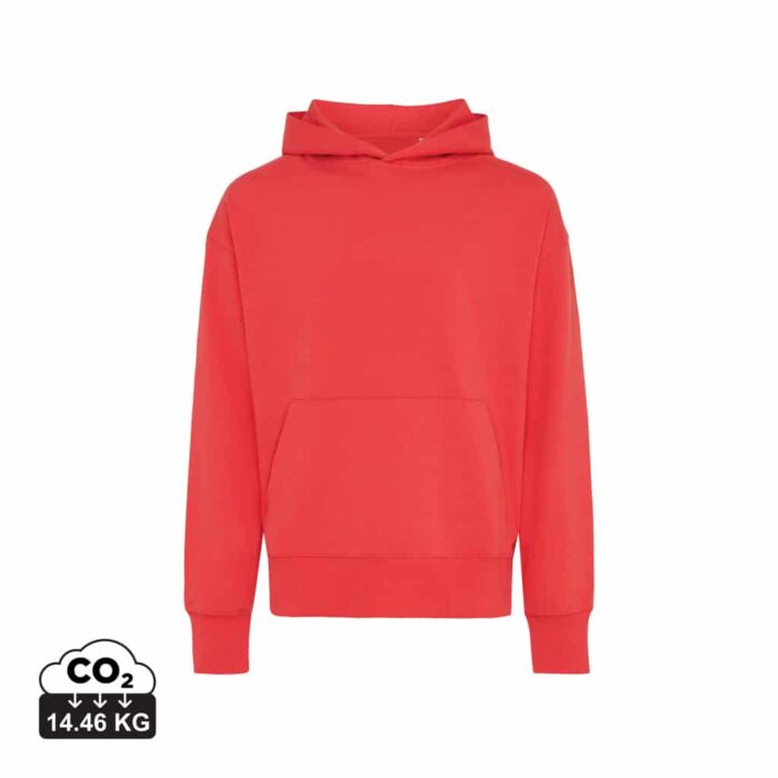 Sweatshirts unisexes durables couleur luscious red en 50% recyclé et 50% organiquede la marque iqoniq