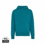 Sweatshirts unisexes durables couleur verdigris en 50% recyclé et 50% organiquede la marque iqoniq