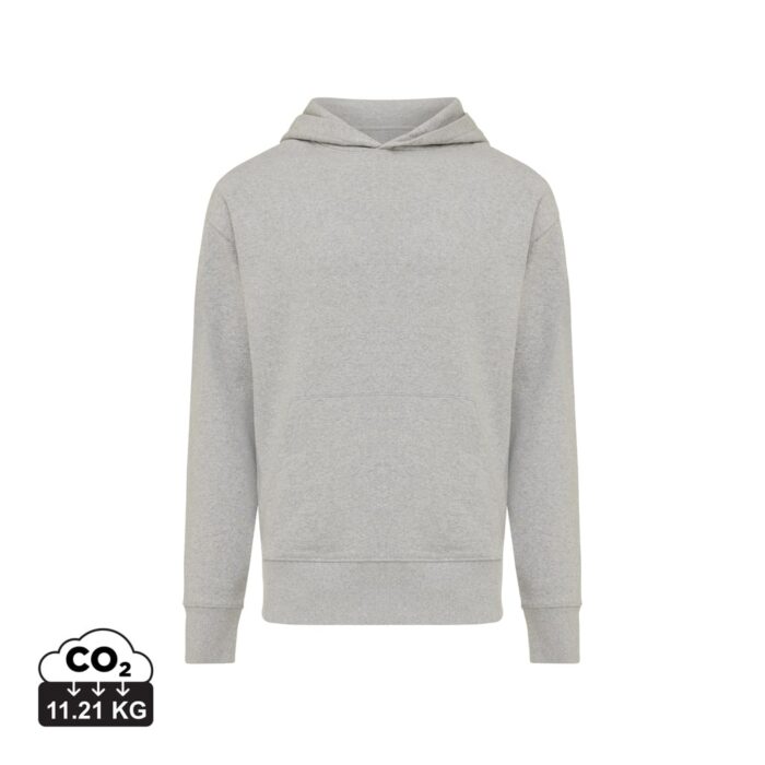 Sweatshirts unisexes durables couleur heather grey en 50% recyclé et 50% organiquede la marque iqoniq