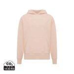 Sweatshirts unisexes durables couleur peach nectar en 50% recyclé et 50% organiquede la marque iqoniq