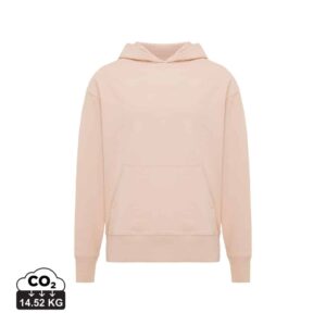 Sweatshirts unisexes durables couleur peach nectar en 50% recyclé et 50% organiquede la marque iqoniq