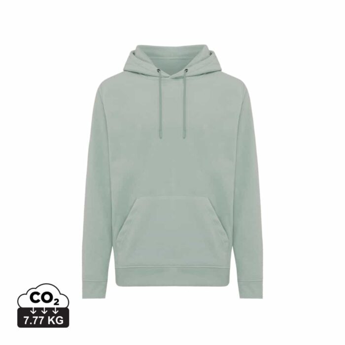 Sweat à capuche polaires unisexes durables couleur Iceberg green en 100% polyester recycléde la marque iqoniq