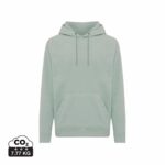 Sweat à capuche polaires unisexes durables couleur Iceberg green en 100% polyester recycléde la marque iqoniq