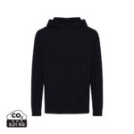 Sweatshirts unisexes durables couleur noir en 30% recyclé et 70% organiquede la marque iqoniq
