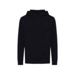 Sweatshirts unisexes durables couleur noir en 30% recyclé et 70% organiquede la marque iqoniq