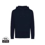 Sweatshirts unisexes durables couleur bleu marine en 30% recyclé et 70% organiquede la marque iqoniq