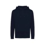 Sweatshirts unisexes durables couleur bleu marine en 30% recyclé et 70% organiquede la marque iqoniq