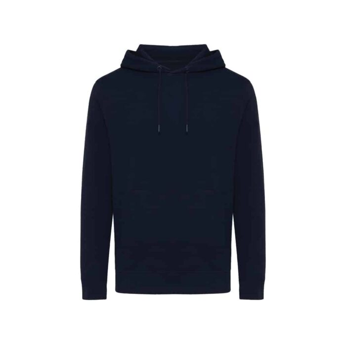 Sweatshirts unisexes durables couleur bleu marine en 30% recyclé et 70% organiquede la marque iqoniq