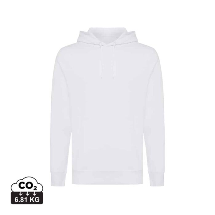 Sweatshirts unisexes durables couleur recycled white en 30% recyclé et 70% organiquede la marque iqoniq