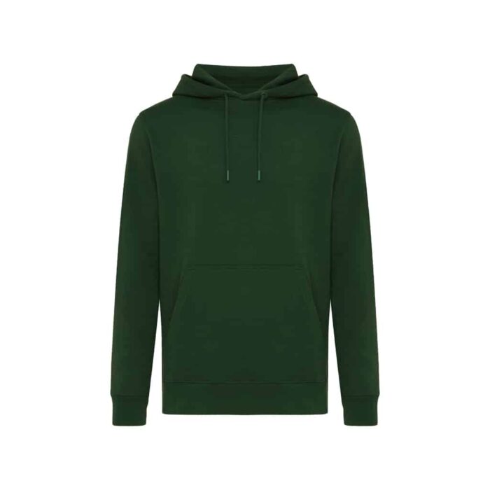 Sweatshirts unisexes durables couleur forest green en 30% recyclé et 70% organiquede la marque iqoniq