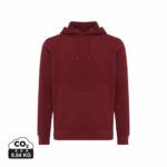 Sweatshirts unisexes durables couleur rouge bordeaux en 30% recyclé et 70% organiquede la marque iqoniq