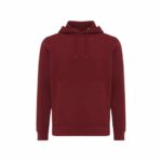 Sweatshirts unisexes durables couleur rouge bordeaux en 30% recyclé et 70% organiquede la marque iqoniq