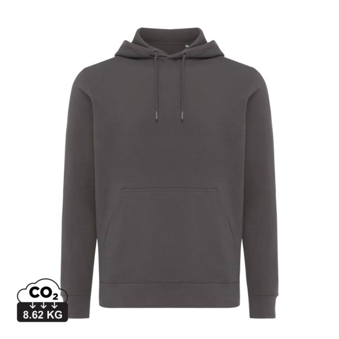 Sweatshirts unisexes durables couleur antracite en 30% recyclé et 70% organiquede la marque iqoniq