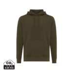 Sweatshirts unisexes durables couleur kaki en 30% recyclé et 70% organiquede la marque iqoniq