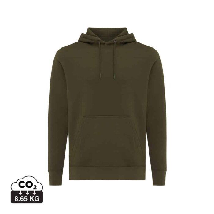 Sweatshirts unisexes durables couleur kaki en 30% recyclé et 70% organiquede la marque iqoniq
