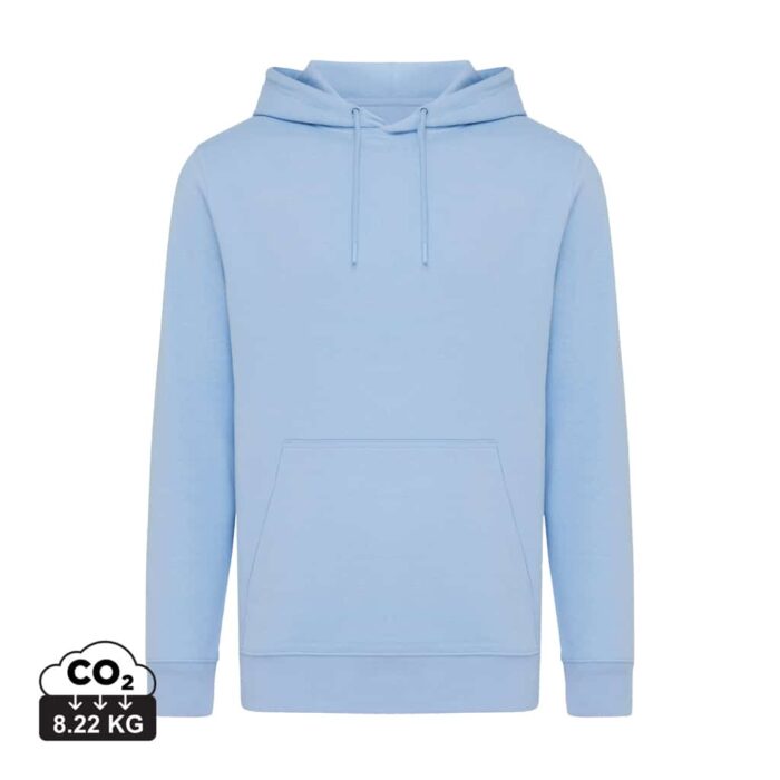 Sweatshirts unisexes durables couleur sky blue en 30% recyclé et 70% organiquede la marque iqoniq