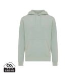 Sweatshirts unisexes durables couleur Iceberg green en 30% recyclé et 70% organiquede la marque iqoniq