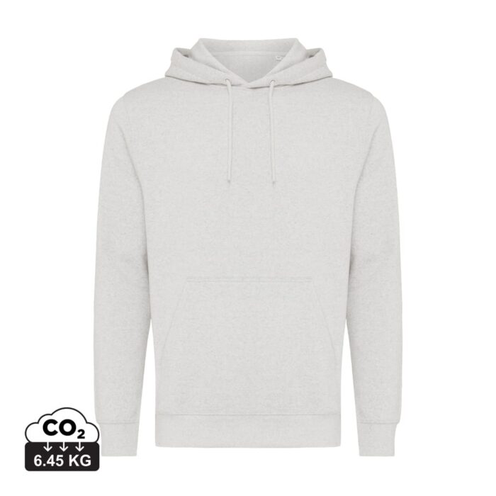Sweatshirts unisexes durables couleur light heather grey en 30% recyclé et 70% organiquede la marque iqoniq