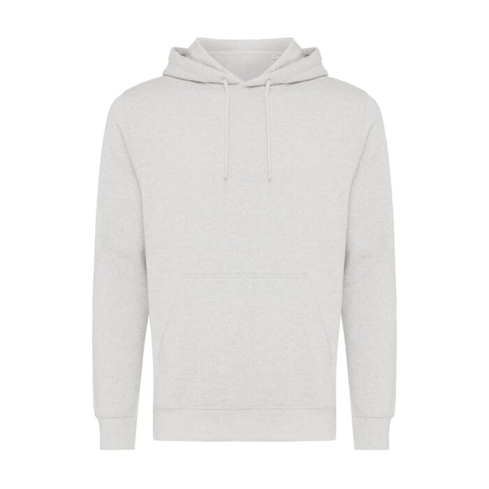 Sweatshirts unisexes durables couleur light heather grey en 30% recyclé et 70% organiquede la marque iqoniq