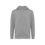 Sweatshirts unisexes durables couleur light heather anthracite en 30% recyclé et 70% organiquede la marque iqoniq