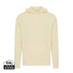 Sweatshirts unisexes durables couleur cream yellow en 30% recyclé et 70% organiquede la marque iqoniq