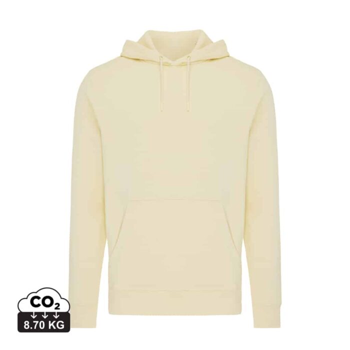 Sweatshirts unisexes durables couleur cream yellow en 30% recyclé et 70% organiquede la marque iqoniq