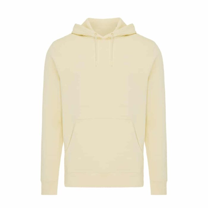 Sweatshirts unisexes durables couleur cream yellow en 30% recyclé et 70% organiquede la marque iqoniq