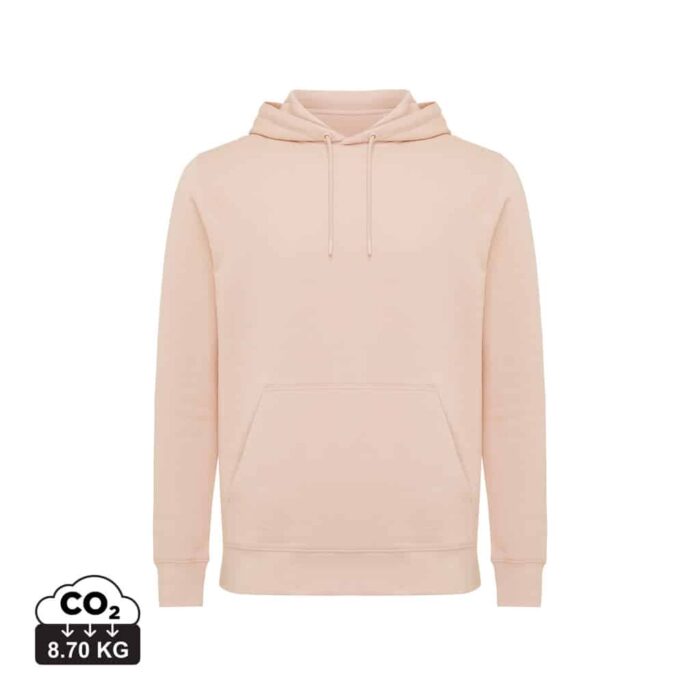 Sweatshirts unisexes durables couleur peach nectar en 30% recyclé et 70% organiquede la marque iqoniq