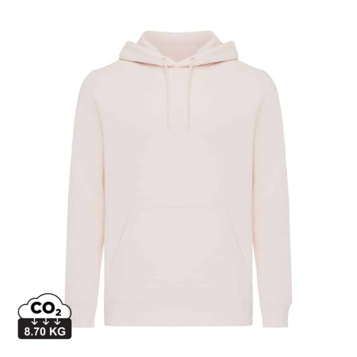 Sweatshirts unisexes durables couleur cloud pink en 30% recyclé et 70% organiquede la marque iqoniq