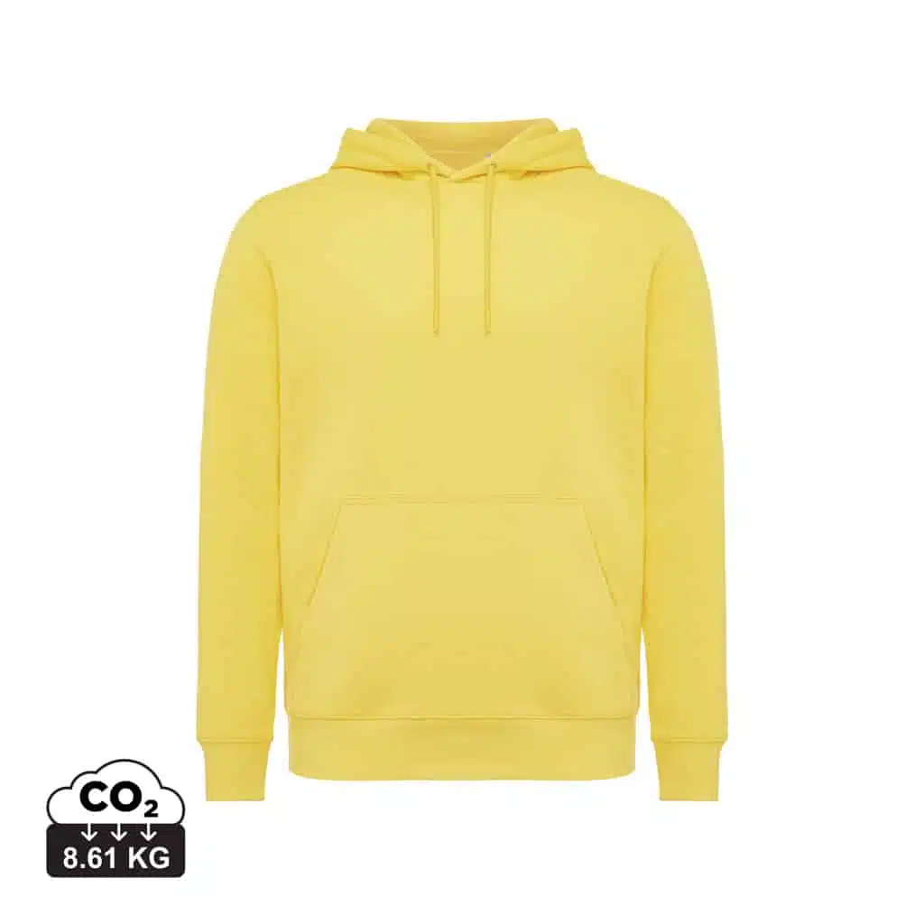 sweatshirts_unisexes_durables_iqoniq_30%_recyclé_et_70%_organique_jaune IQONIQ Rila lightweight recycled cotton hoodie - Image 1