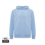 Sweatshirts unisexes durables couleur sky blue en 30% recyclé et 70% organiquede la marque iqoniq