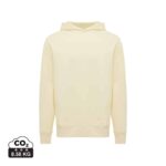 Sweatshirts unisexes durables couleur cream yellow en 30% recyclé et 70% organiquede la marque iqoniq