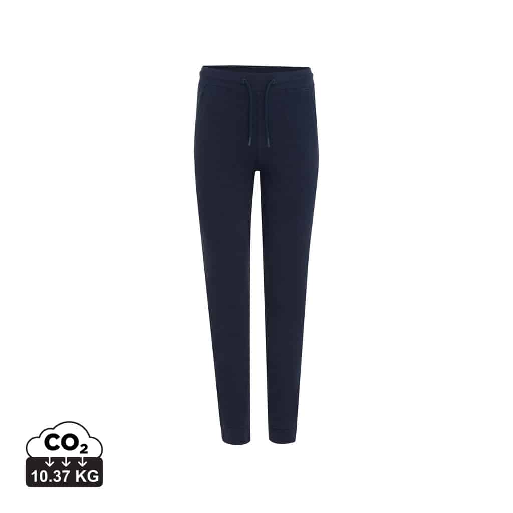 pantalons_unisexes_durables_iqoniq_50%_recyclé_et_50%_organique_bleu_marine Pantalons unisexes durables couleur bleu marine en 50% recyclé et 50% organiquede la marque iqoniq