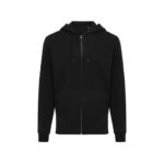 Sweatshirts unisexes durables couleur noir en 50% recyclé et 50% organiquede la marque iqoniq