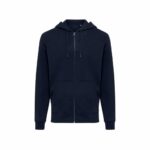 Sweatshirts unisexes durables couleur bleu marine en 50% recyclé et 50% organiquede la marque iqoniq