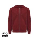 Sweatshirts unisexes durables couleur rouge bordeaux en 50% recyclé et 50% organiquede la marque iqoniq
