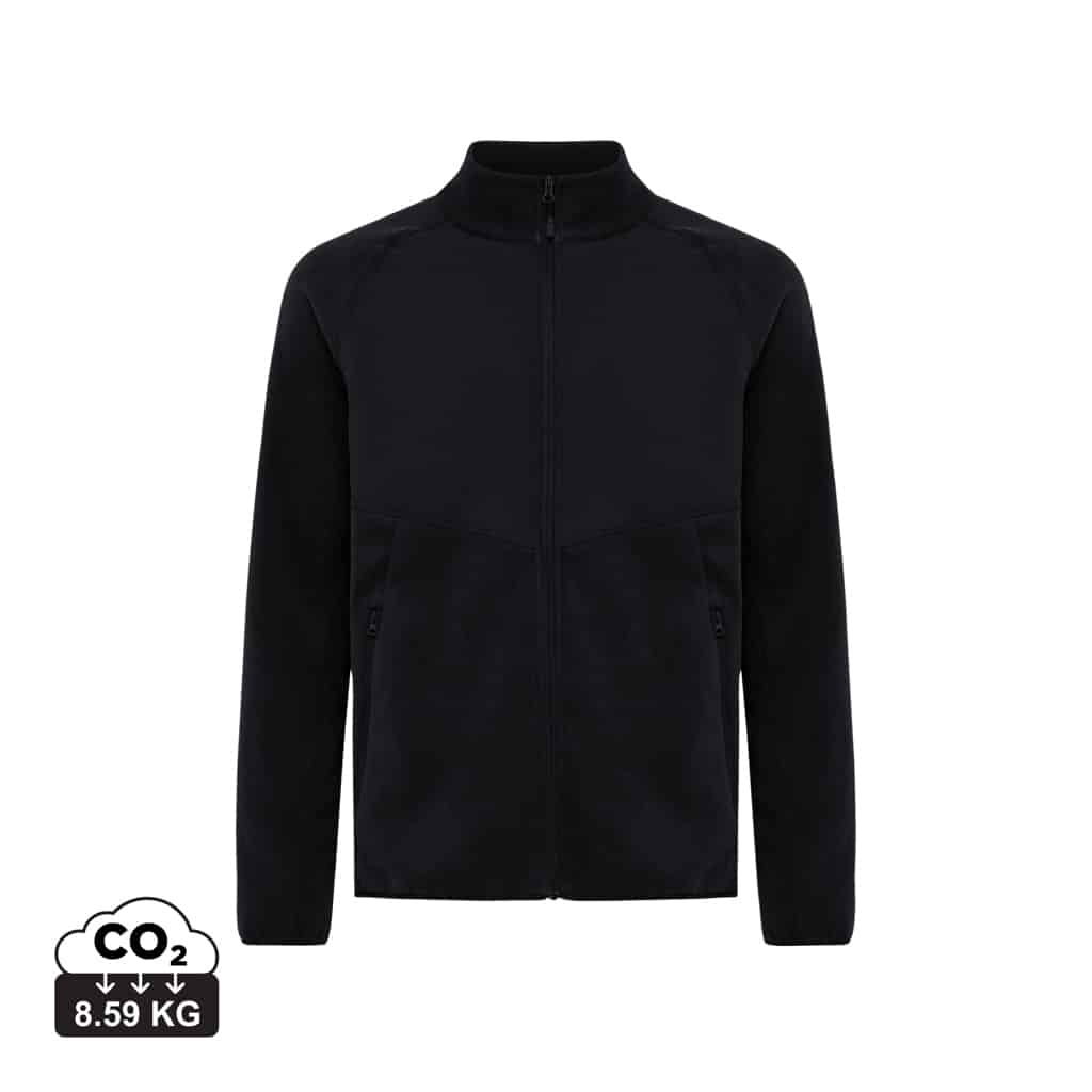 vestes_polaires_unisexes_durables_iqoniq_100%_polyester_recyclé_noir Vestes polaires unisexes durables couleur noir en 100% polyester recycléde la marque iqoniq