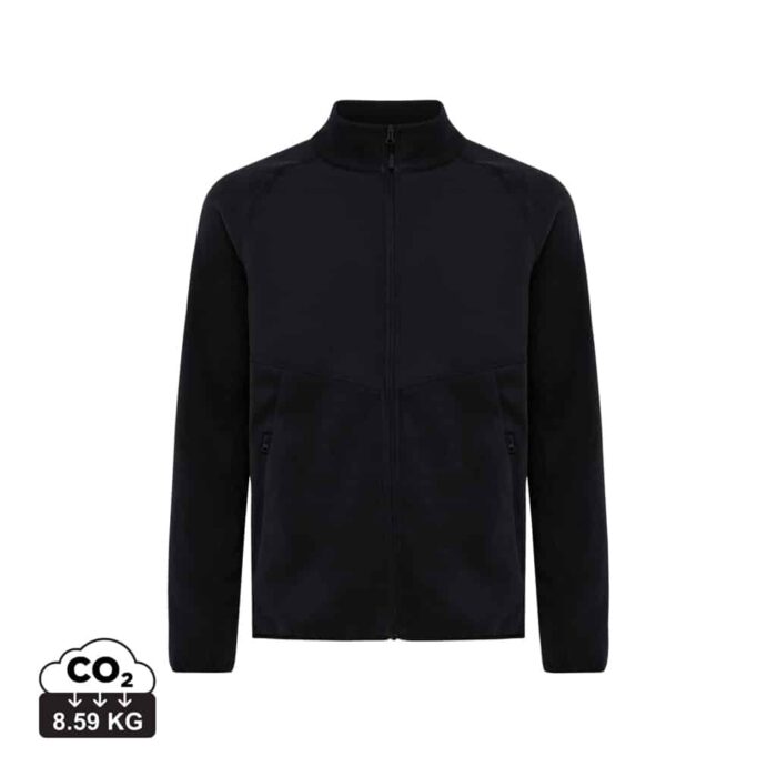 Vestes polaires unisexes durables couleur noir en 100% polyester recycléde la marque iqoniq