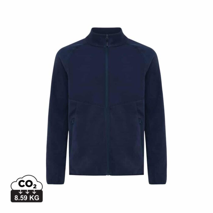 Vestes polaires unisexes durables couleur bleu marine en 100% polyester recycléde la marque iqoniq