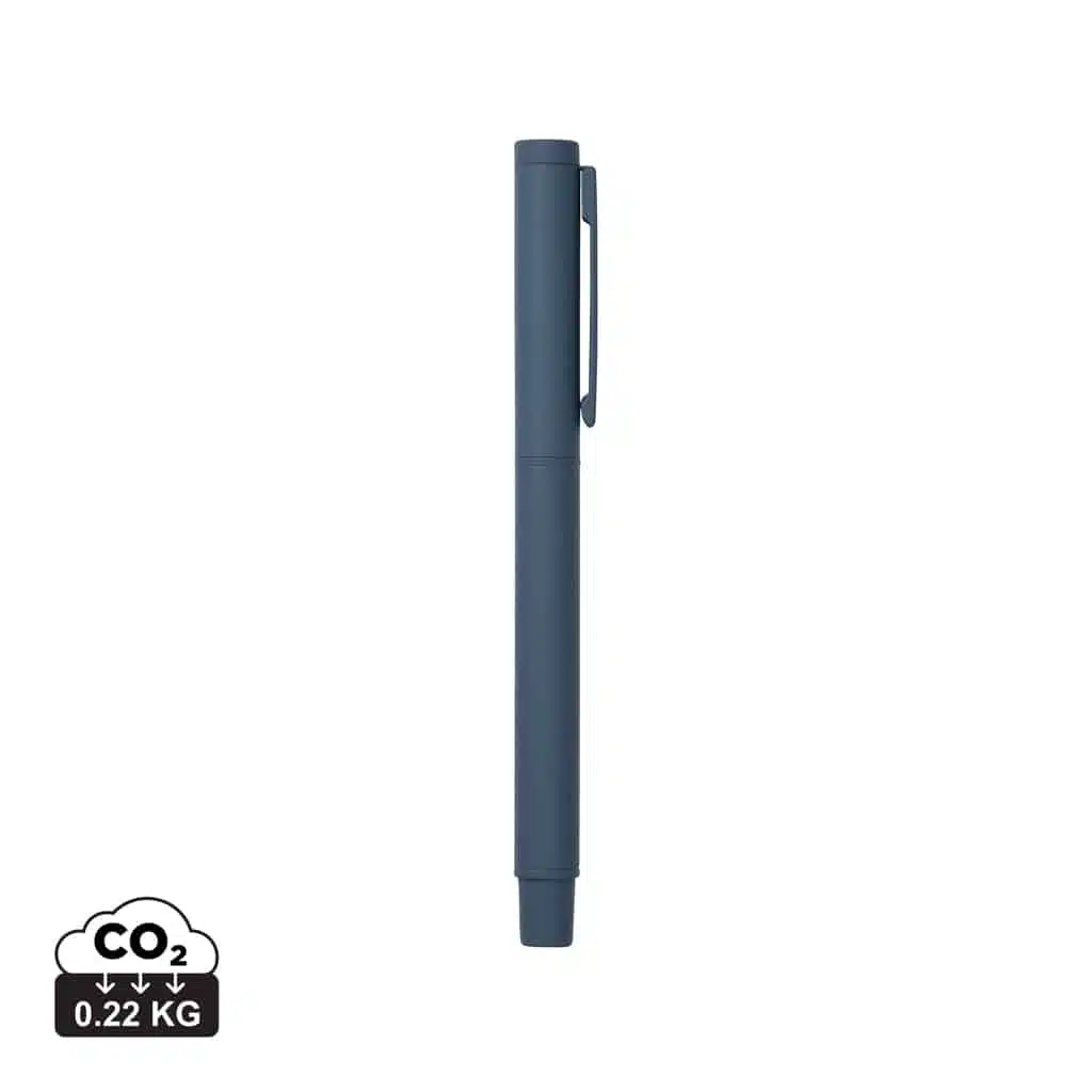 stylos_en_métal_durables_vinga_acier_inoxydable_recyclé Stylos en métal durables couleur bleu marine en Acier inoxydable recyclé