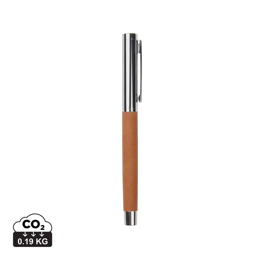 stylos_en_métal_durables_vinga_acier_inoxydable_recyclé Stylos en métal durables couleur marron en Acier inoxydable recyclé