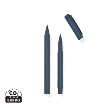 Set stylos  couleur bleu marine en Aluminium recyclé